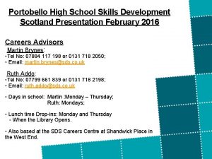 Portobello High School Skills Development Scotland Presentation February