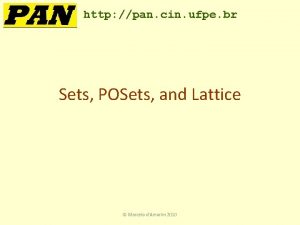 http pan cin ufpe br Sets POSets and