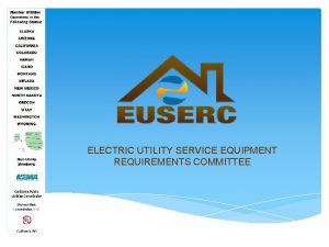 ELECTRIC UTILITY SERVICE EQUIPMENT REQUIREMENTS COMMITTEE ELECTRIC UTILITY