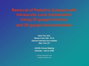 Removal of Pediatric Cataract with Intraocular Lens Implantation