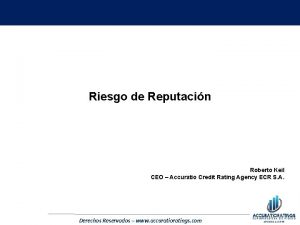 Riesgo de Reputacin Roberto Keil CEO Accuratio Credit