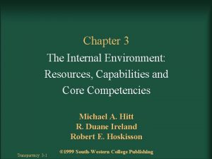 Chapter 3 The Internal Environment Resources Capabilities and