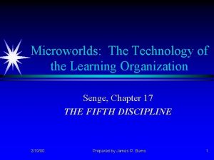 Microworlds The Technology of the Learning Organization Senge