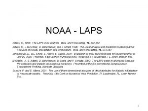 NOAA LAPS Albers S 1995 The LAPS wind