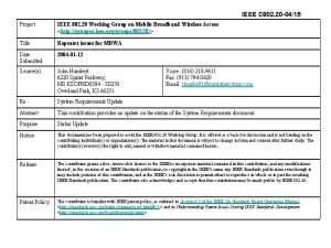 IEEE C 802 20 0415 Project IEEE 802