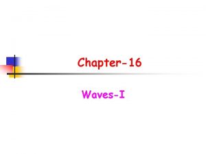 Chapter16 WavesI Chapter16 WavesI q q Topics to