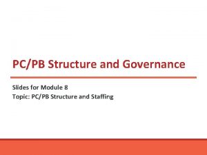 PCPB Structure and Governance Slides for Module 8