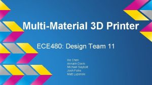 MultiMaterial 3 D Printer ECE 480 Design Team