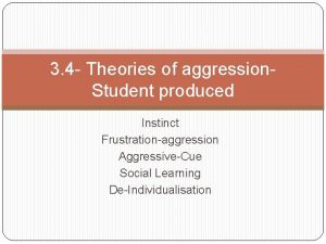 3 4 Theories of aggression Student produced Instinct