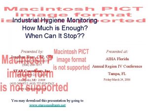 Industrial Hygiene Monitoring How Much is Enough When