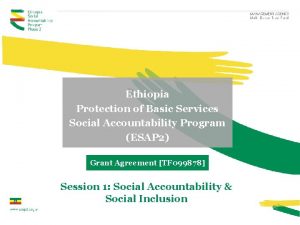 Ethiopia Protection of Basic Services Social Accountability Program