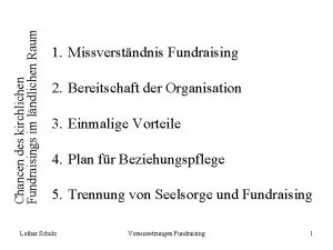 Chancen des kirchlichen Fundraisings im lndlichen Raum 1