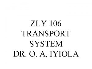 ZLY 106 TRANSPORT SYSTEM DR O A IYIOLA