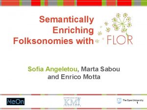Semantically Enriching Folksonomies with Sofia Angeletou Marta Sabou