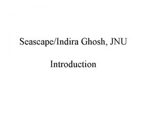 SeascapeIndira Ghosh JNU Introduction Seascape Intro IndoUS company