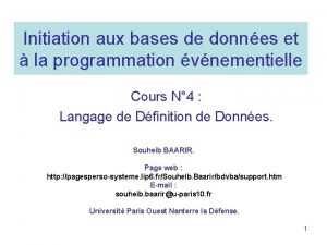 Initiation aux bases de donnes et la programmation