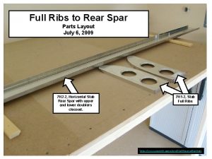 Full Ribs to Rear Spar Parts Layout July