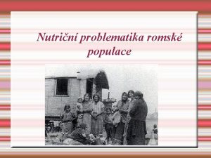 Nutrin problematika romsk populace Situace v R V