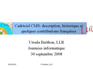 Cadriciel CMS description historique et quelques contributions franaises