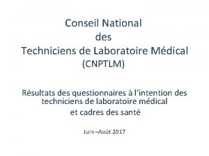 Conseil National des Techniciens de Laboratoire Mdical CNPTLM