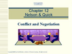 Chapter 12 Nelson Quick Conflict and Negotiation Copyright