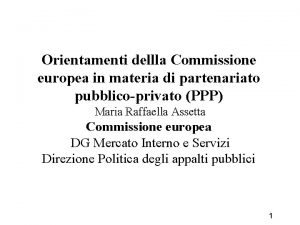 Orientamenti dellla Commissione europea in materia di partenariato