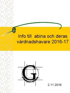 Info till abina och deras vrdnadshavare 2016 17