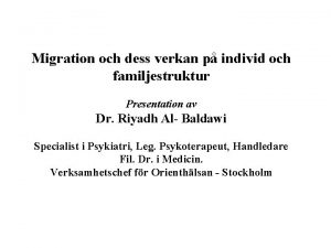 Migration och dess verkan p individ och familjestruktur