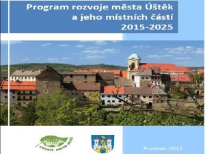 Tituln strana plnu Programu rozvoje msta tk 2015