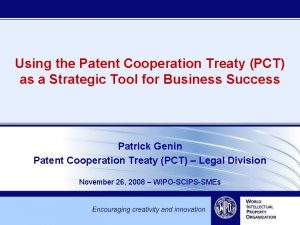 Using the Patent Cooperation Treaty PCT as a
