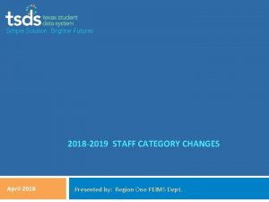 Simple Solution Brighter Futures 2018 2019 STAFF CATEGORY