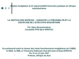 Gestion budgtaire et et responsabilit financire publique en