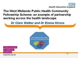 The West Midlands Public Health Community Fellowship Scheme