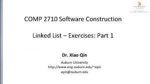 COMP 2710 Software Construction Linked List Exercises Part