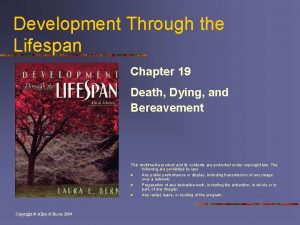 Development Through the Lifespan Chapter 19 Death Dying