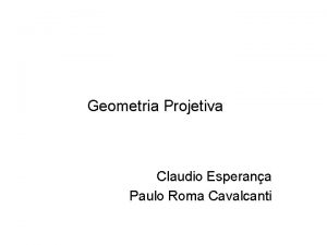 Geometria Projetiva Claudio Esperana Paulo Roma Cavalcanti Euclides