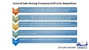 Covid19 Safe Working Procedures SOPs for ReadyMixed One