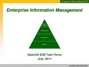 Leading the Way in Electricity SM Enterprise Information