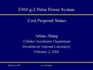 E 969 g2 Pulse Power System Cost Proposal