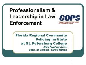 Professionalism Leadership in Law Enforcement Florida Regional Community