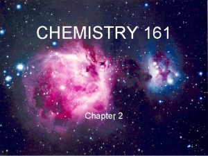 CHEMISTRY 161 Chapter 2 MATTER ATOMS John Dalton