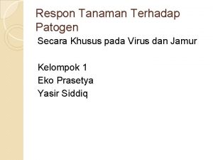 Respon Tanaman Terhadap Patogen Secara Khusus pada Virus