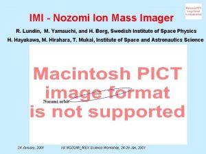 IMI Nozomi Ion Mass Imager R Lundin M