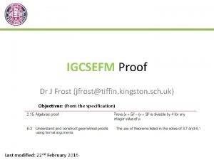 IGCSEFM Proof Dr J Frost jfrosttiffin kingston sch