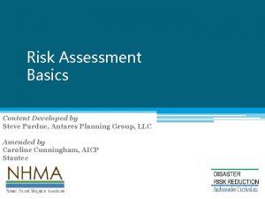 Risk Assessment Basics Natural Hazard Mitigation Association Content