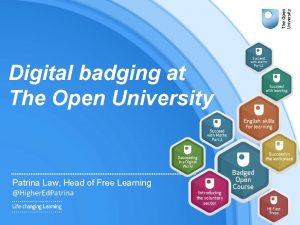 Digital badging at The Open University Patrina Law