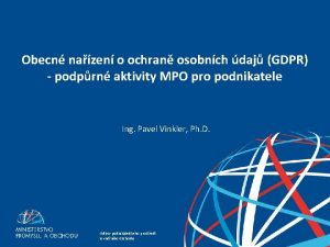 Obecn nazen o ochran osobnch daj GDPR podprn