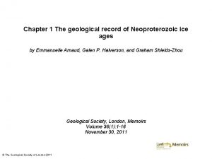 Chapter 1 The geological record of Neoproterozoic ice