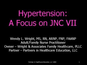 Hypertension A Focus on JNC VII Wendy L