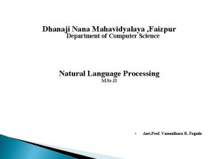 Dhanaji Nana Mahavidyalaya Faizpur Department of Computer Science